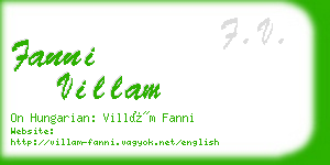 fanni villam business card